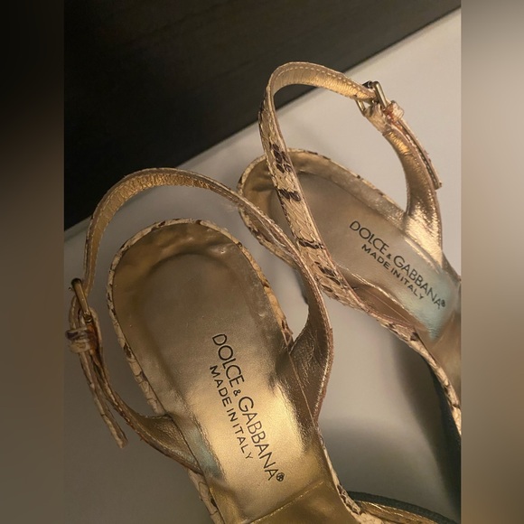 Dolce & Gabbana Black Fabric Leather Sandal Shoes Slingback 38 3" Inches - Picture 8 of 10